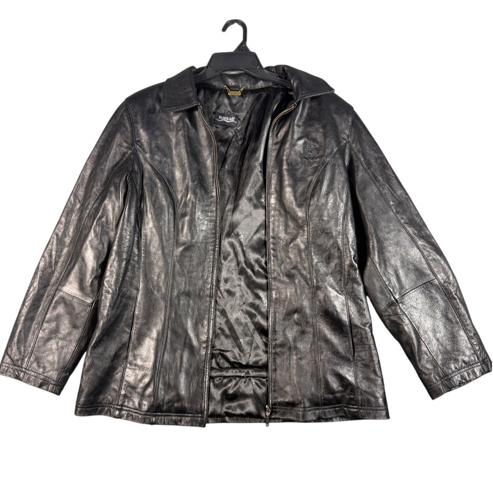 Burks Bay Leather Jacket Womens XXL Black TaxSlayer Pro Zip Up Insulated Coat